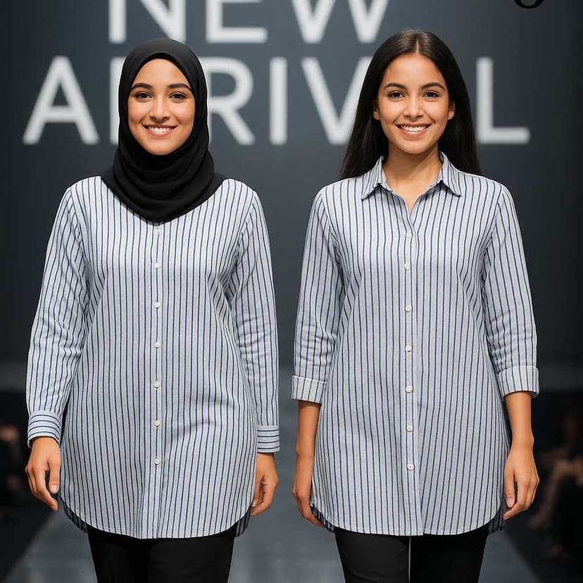 White & Blue Striped Shirt